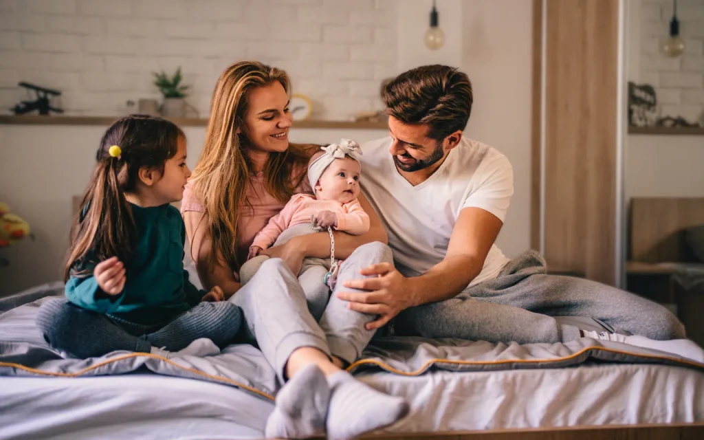 A happy family after a successful mold dog inspection