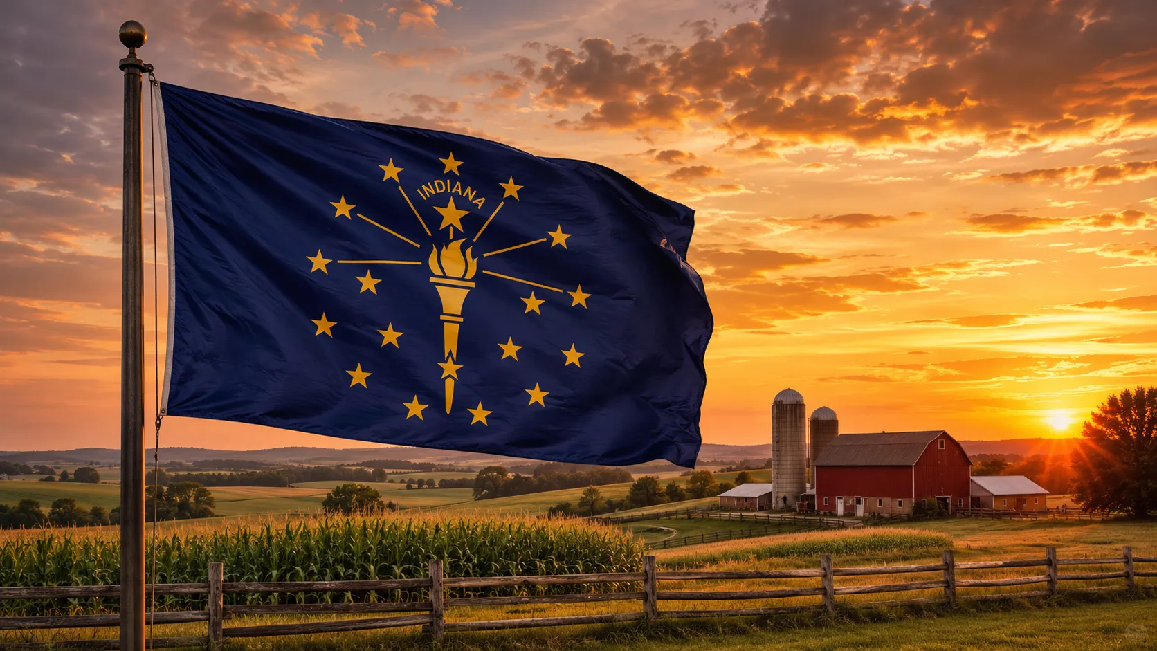 The flag of Indiana